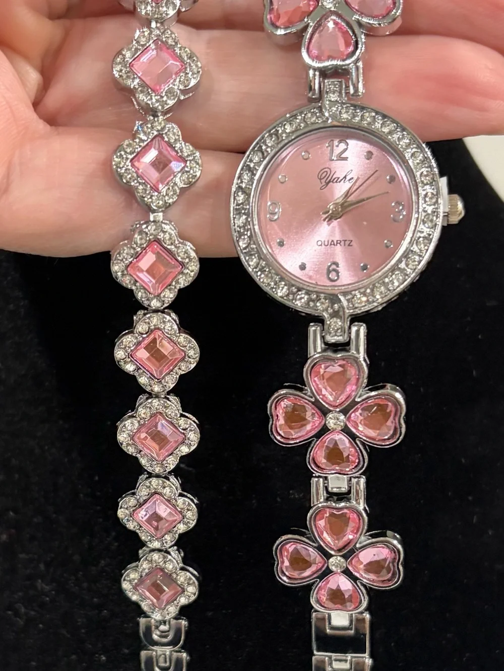 Pink Crystal Accent Women's Bracelet Watch -